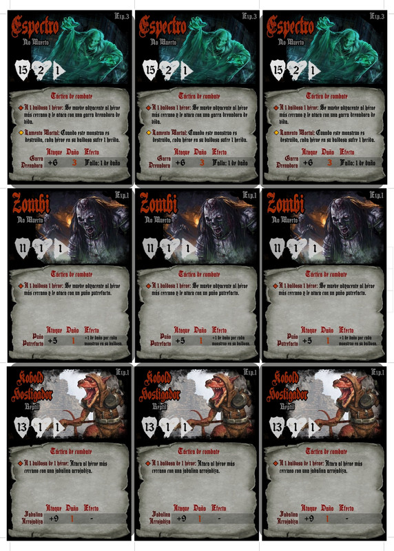 Rediseño de cartas para el juego de D&D Castle Ravenloft.