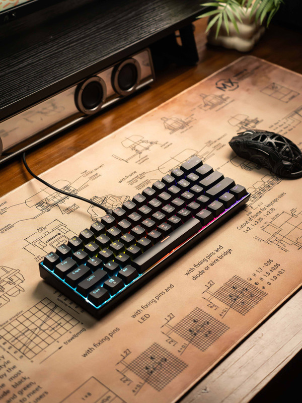 Tastatura NETSTAT A61K detalii taste si switch-uri Red Outemu