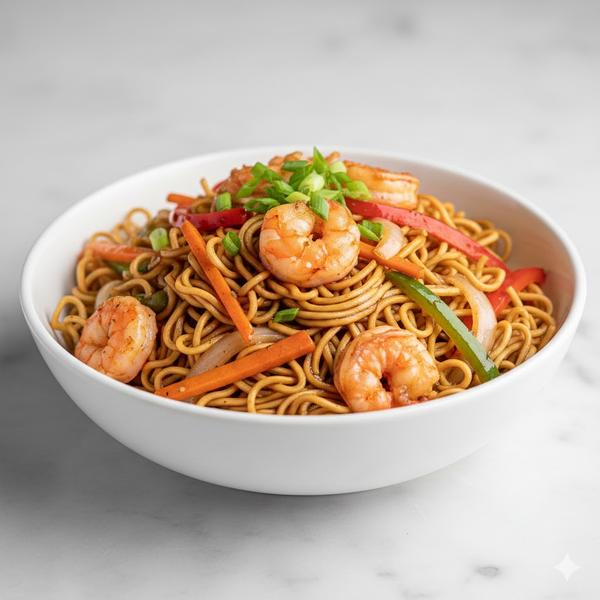 Fideo frito con marisco