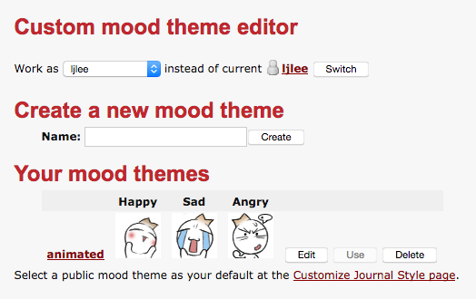 custom mood theme screen