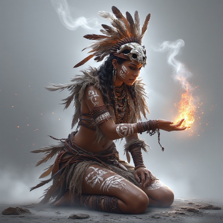 A-powerful-tribal-warrior-woma-(5)