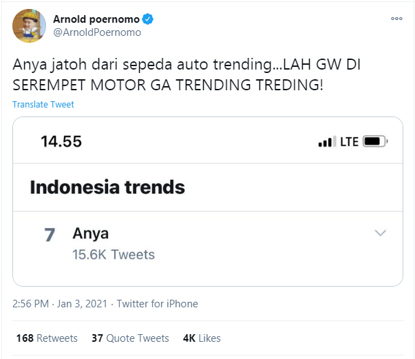 Chef Arnold beri reaksi