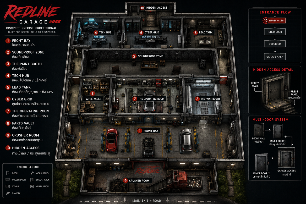 Redline Garage Facility Map