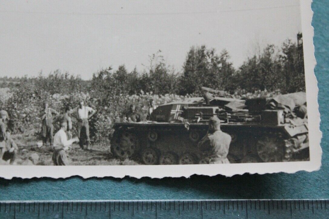 Foto Photo MD deutscher Panzer german tank weißes Balkenkreuz Frankreich french
