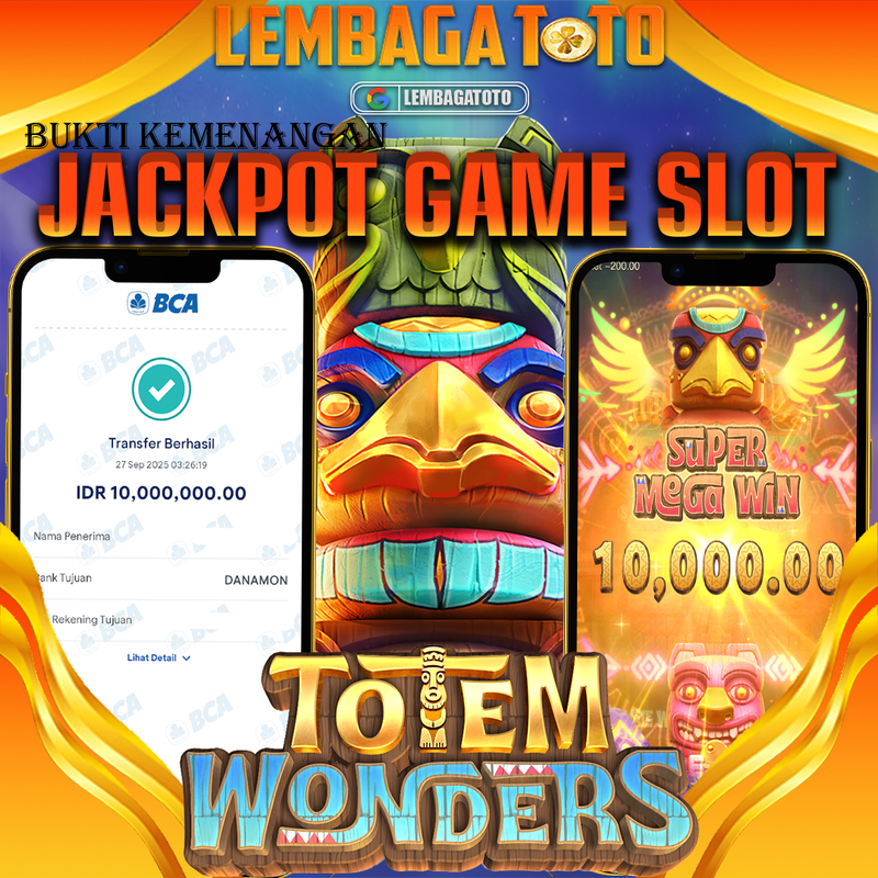 BUKTI JACKPOT 28 SEPTEMBER LEMBAGATOTO TOTEM WONDERS Rp.10.000.000,- LUNAS