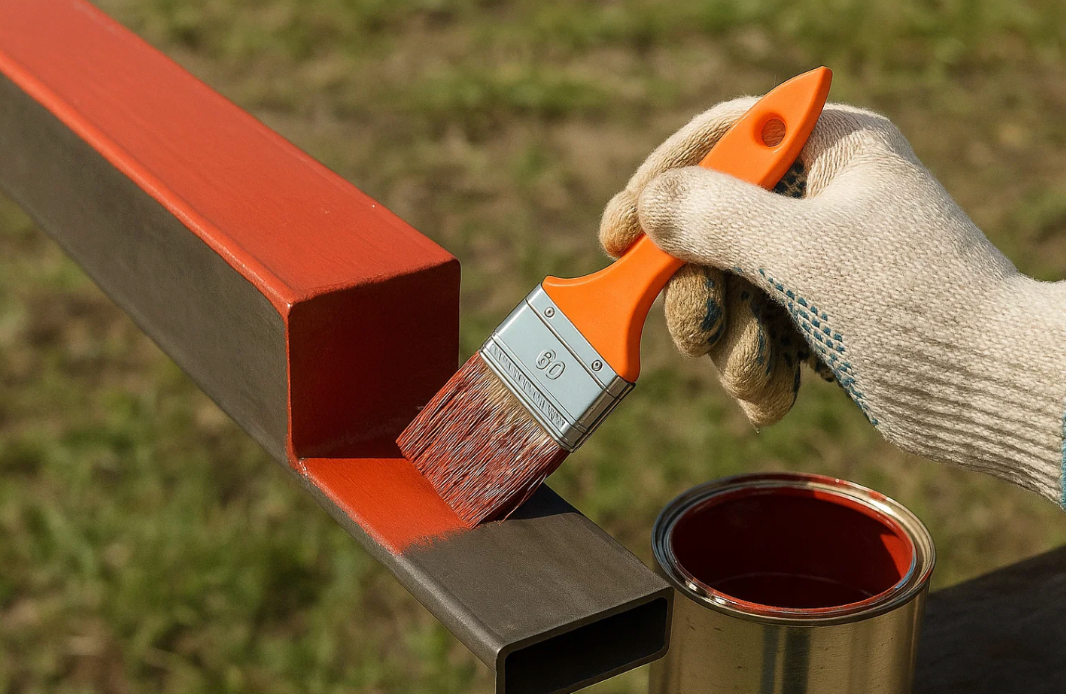 покраска забора из профтрубы