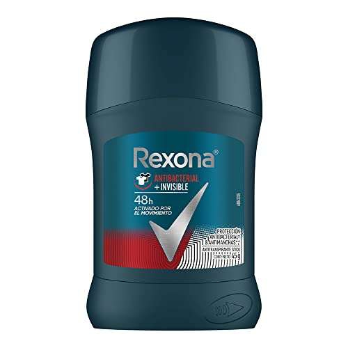 Amazon: Rexona Antibacterial + Invisible Desodorante Antitranspirante para Hombre en Barra Antimanchas 50 g 