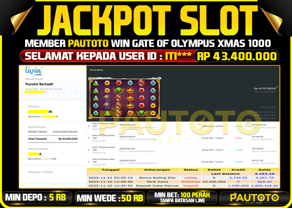 BUKTI JACKPOT LUNAS PAUTOTO