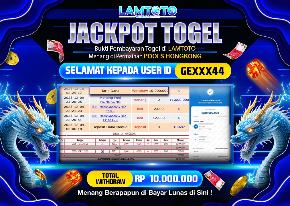 BUKTI JACKPOT LUNAS LAMTOTO