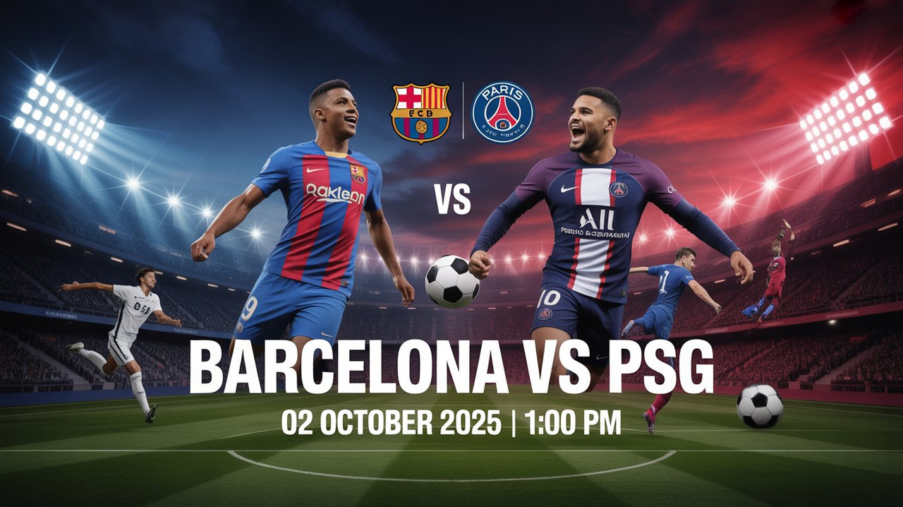 Barcelona vs PSG Banner