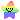 Pixel art of a smiling rainbow star