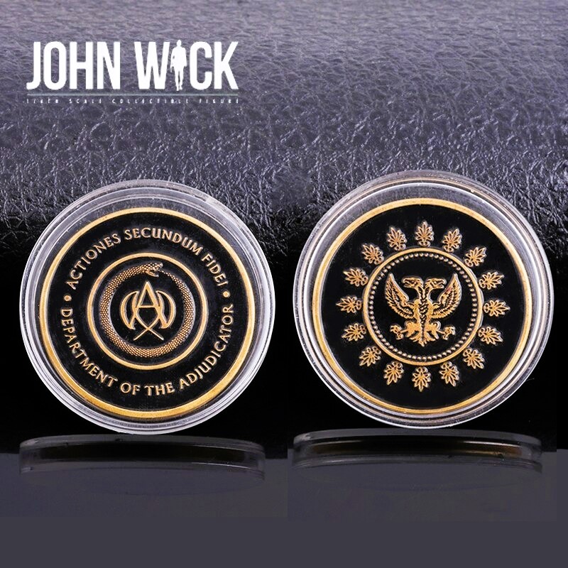 John Wick Adjudicator Medallion Black Coin Keanu Reeves