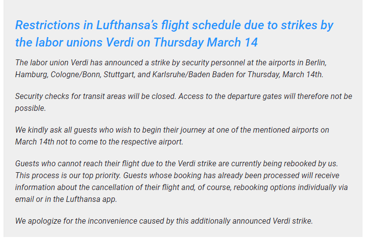 Huelga del personal de seguridad en cinco aeropuertos aleman - Huelgas en Lufthansa - Foro Aviones, Aeropuertos y Líneas Aéreas