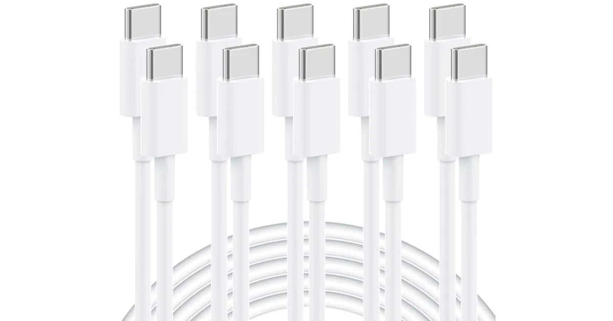 Essential Charging Cables: 5-Pack USB C to USB C for .xx