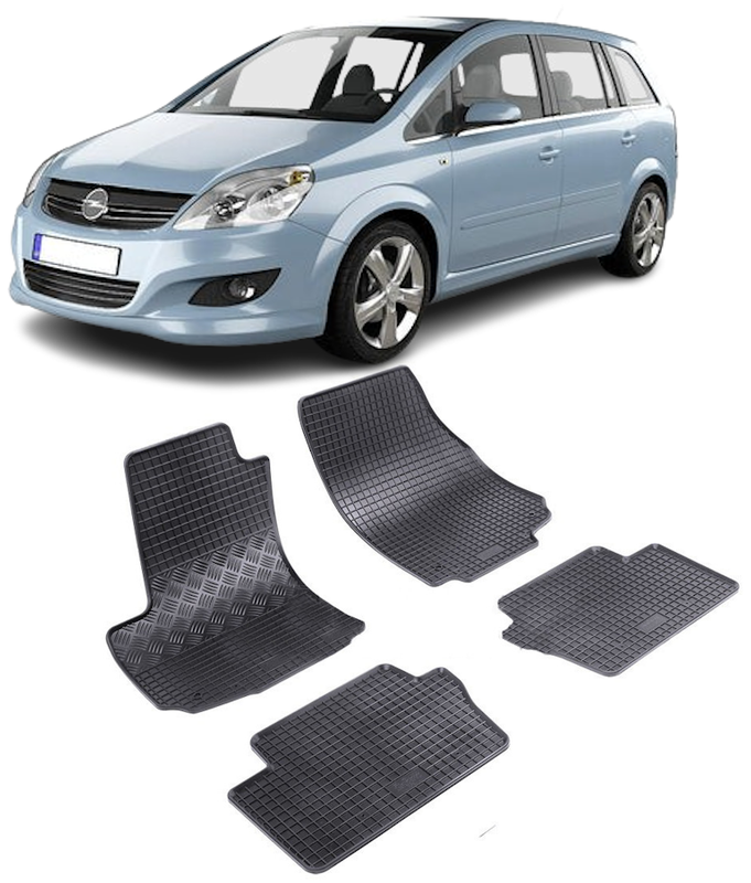 Set 4 covorase Opel Zafira B 5M 2005-2014, din cauciuc 100%, compatibile cu autoturismul OPEL Zafira