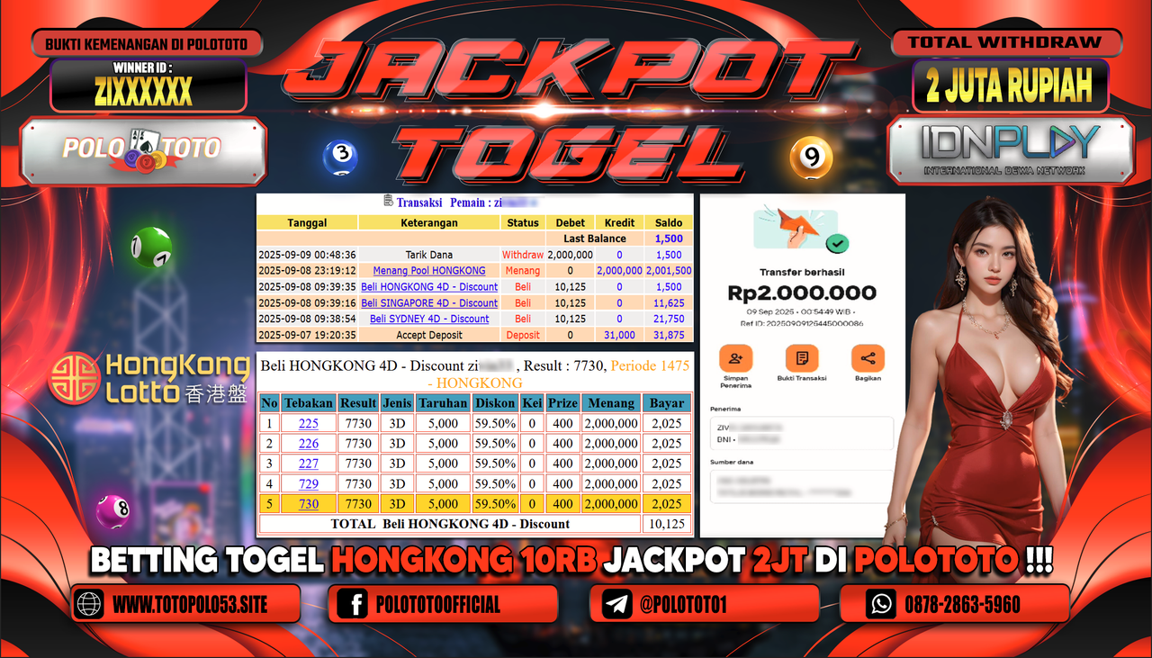 POLOTOTO JACKPOT TOGEL HONGKONG LOTTO Rp.2.000.000,-