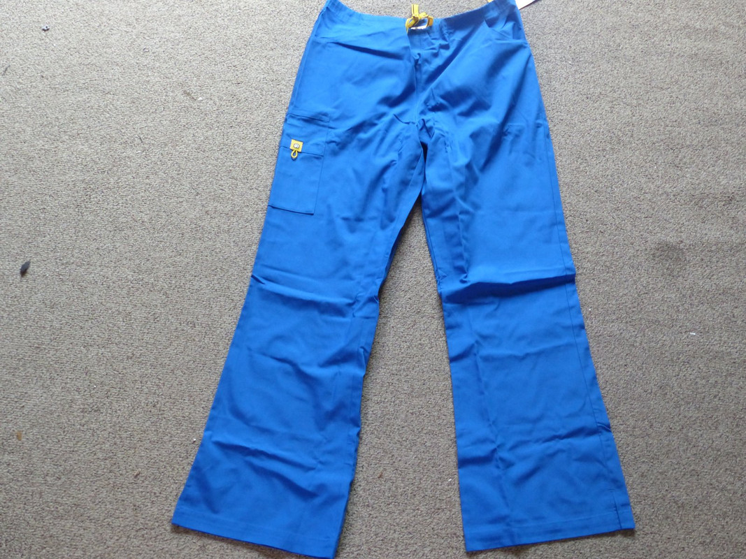 WONDERWINK ORIGINS BOTTOMS 5026-RYLL UNISEX FLEXIBLE BLUE SCRUB PANTS SIZE LARGE