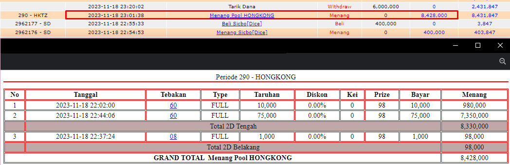 Bukti JP slot hari ini