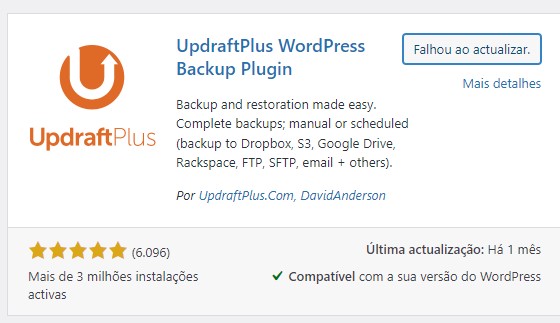 UNEBRASIL ERRO DE ATUALIZAÇÃO WORDPRESS 2