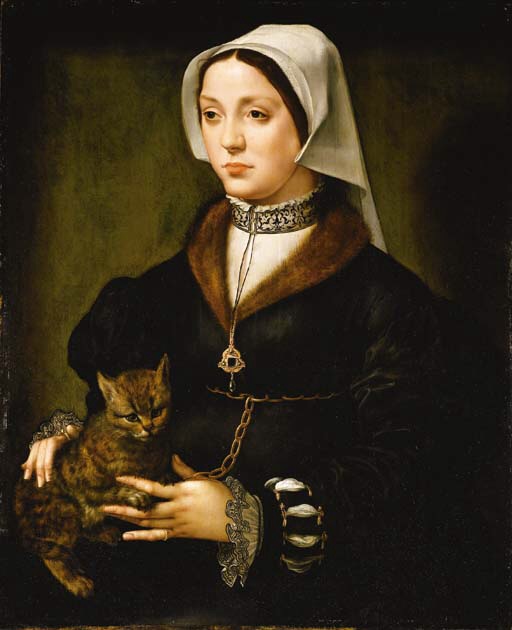 Ambrosius-Benson-Portrait-of-a-Woman-with-Cat