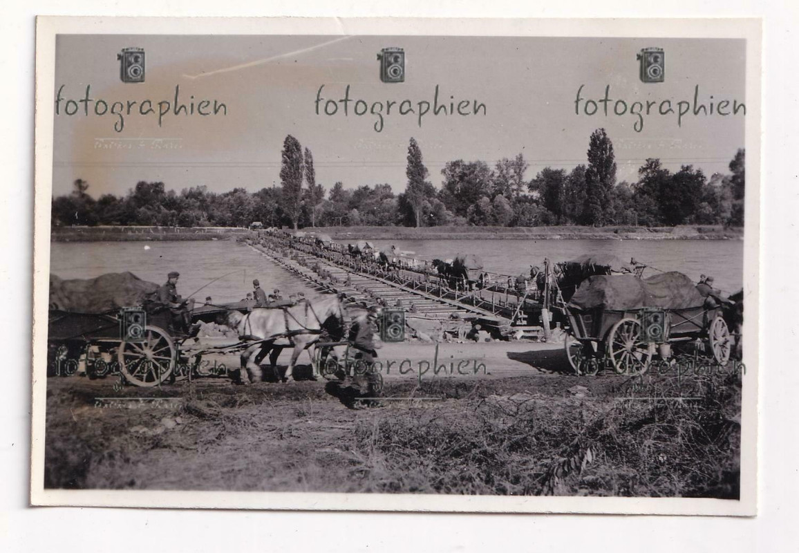 Foto Frankreich bei Colmar Oberrhein Pionier Brücke Übergang 1940