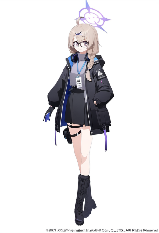 1 girl, kotama (blue archive), light brown hair, purple eyes, single braid, ahog s-938184044