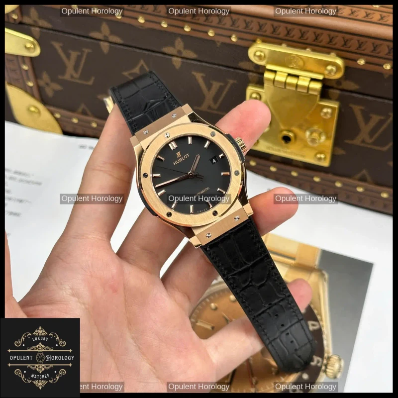 Hublot Classic Fusion King Gold Plated 42mm Black Dial Swiss Automatic Movement