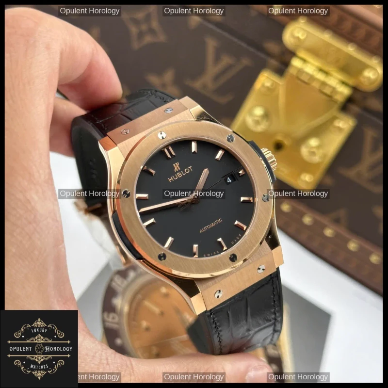 Hublot Classic Fusion King Gold Plated 42mm Black Dial Swiss Automatic Movement