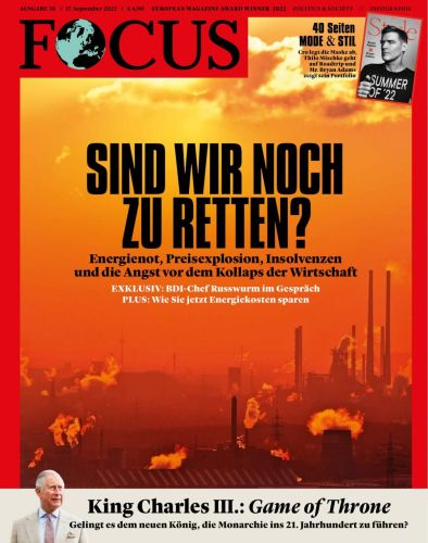 Cover: Focus Nachrichtenmagazin No 38 vom 17  September 2022