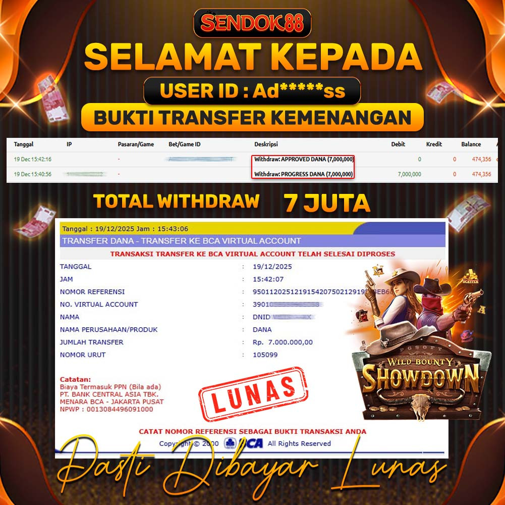 SENDOK88 JEPE! WILD BOUNTY SHOWDOWN Rp 7.000.000,- LUNAS!