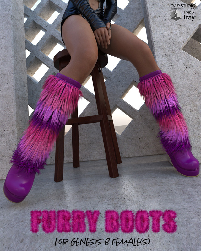 Furry Boots for Genesis 8 Females Furry Boots for Genesis 8 Females
