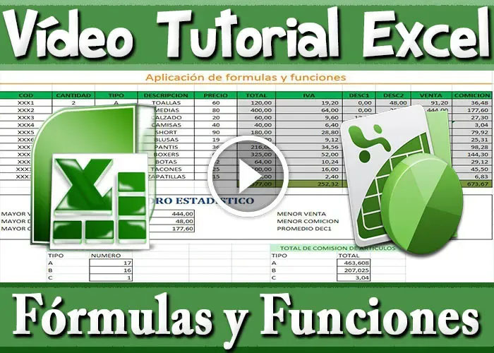 Vídeo Tutorial Excel Trabajo con Fórmulas y Funciones