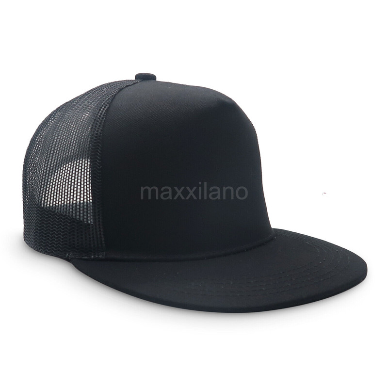 black snapback mesh hat trucker cap