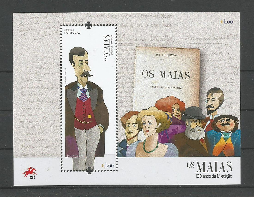 Portugal - 2018 - 130 Anos de Os Maias - bloco