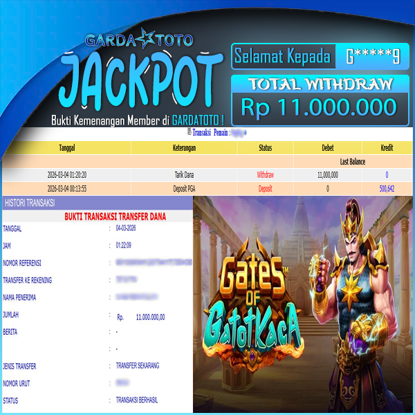 JACKPOT DI PERMAINAN SLOT GATES OF GATOT KACA WD Rp11.000.000,- DIBAYAR LUNAS GARDATOTO MANTAP!