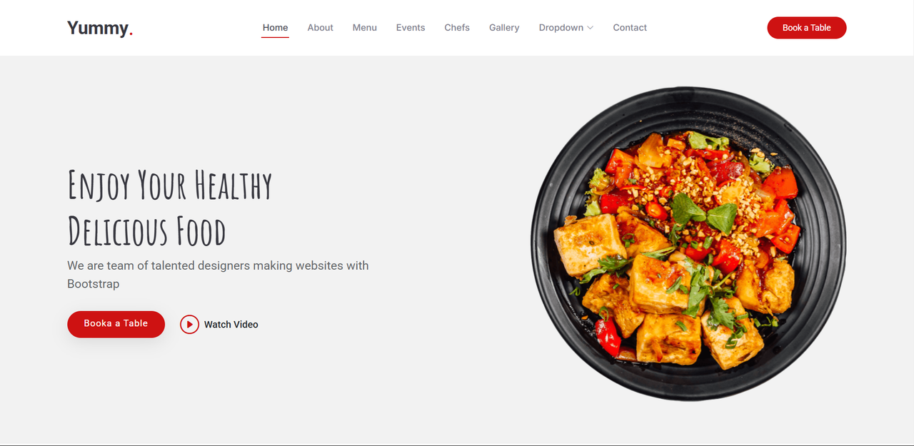 Yummyred Restaurant Website