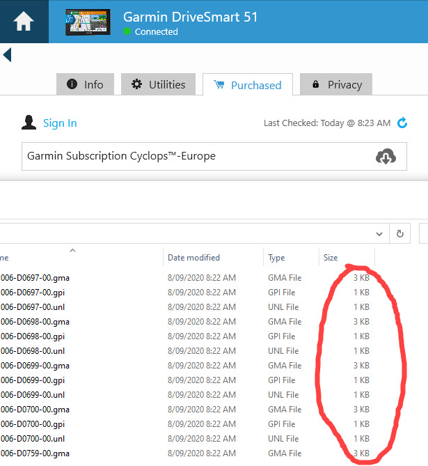 Cyclops Safety Camera (Europe) Updating with empty gpi file - Garmin  Express Windows - Mac/Windows Software - Garmin Forums