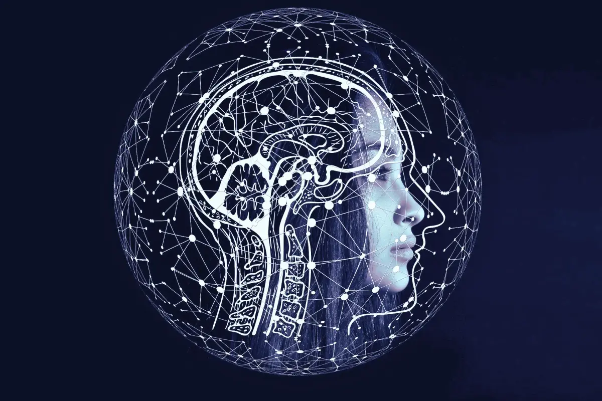 صورة تعبيرية عن الذكاء الاصطناعي - روبوت ودماغ رقمي