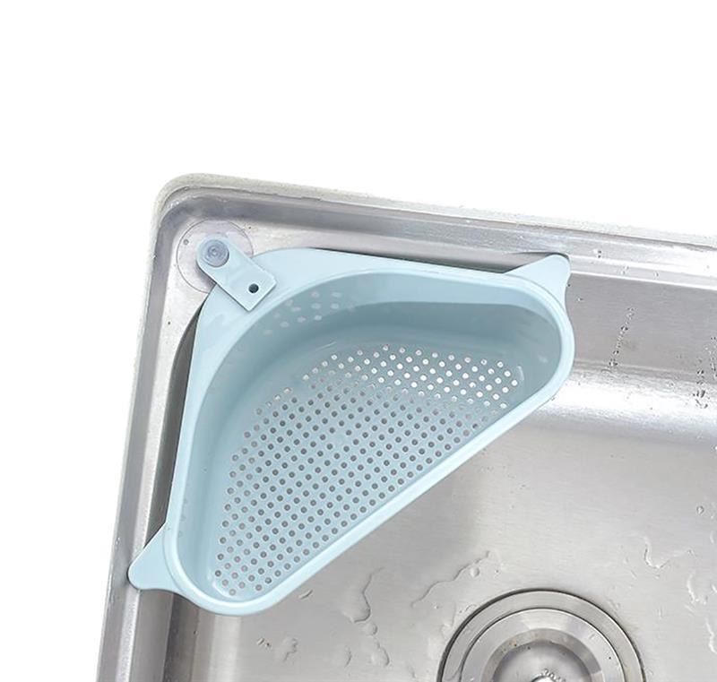 Strainer,triangular,sink,drain,basket,fruit,vegetable,cup,suction,kitchen,sponge,rack,storage,filter