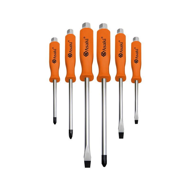 JUEGO DE DESARMADOR GOLPE MANGO 6PCS ASAKI