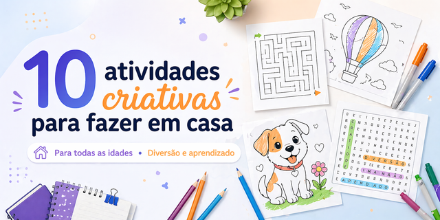 10 Atividades Criativas para Fazer em Casa (Para Todas as Idades)
