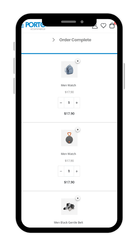 Visualización de tienda online en smartphone con Simetric Shop
