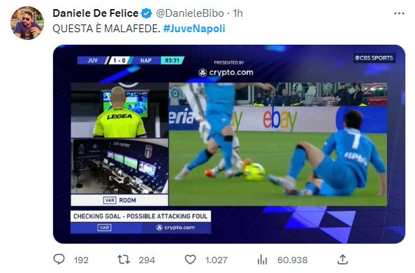 gol annullato alla juve contro il napoli