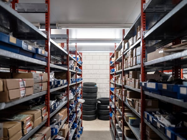 Integrated transportation system including forklifts 
Trucks and warehouses. 3d, rendering, illustration,