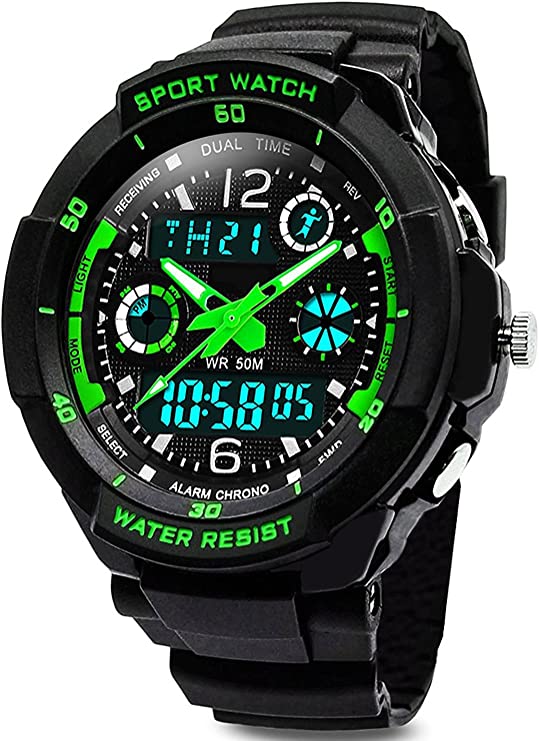 JewelryWe Orologio Impermeabili da Polso da Uomo: Orologio con Calendario Settimana in Acciaio Inossidabile con Lancette Luminose