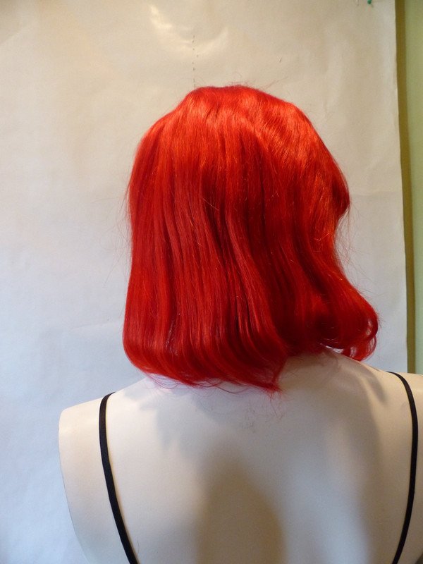 MESARIEL 12" SILKY STRAIGHT BRIGHT RED HUMAN HAIR WIG