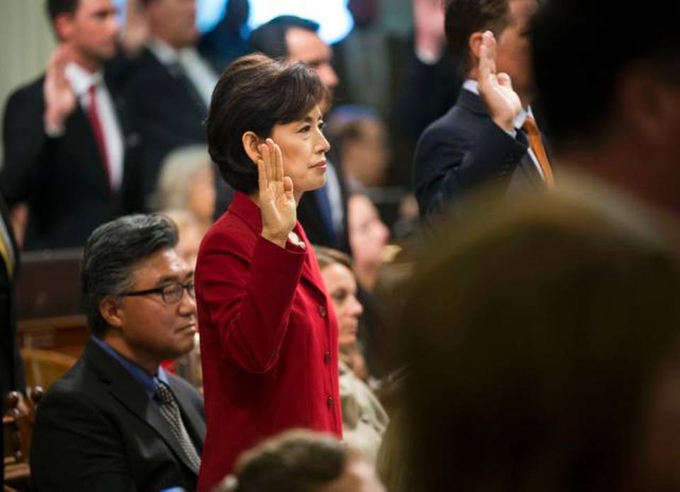 Assemblywoman Young Kim during the swearing-in ceremony-in Sacramento