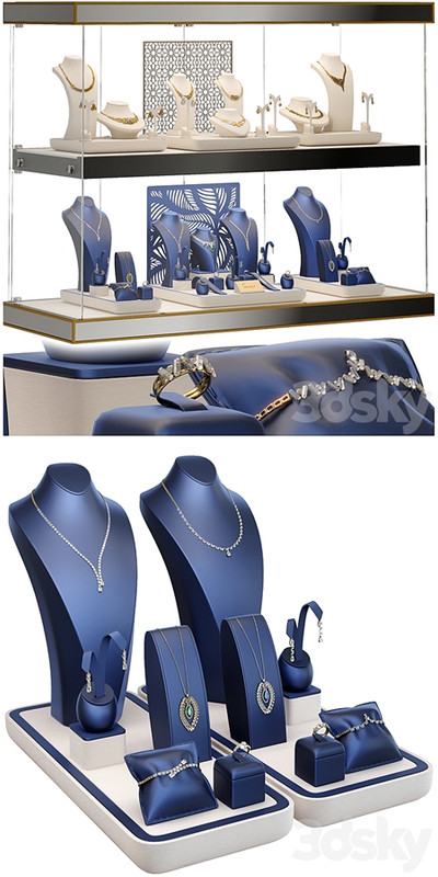 Jewelry showcase for a store 2. Jewelry stand. Display