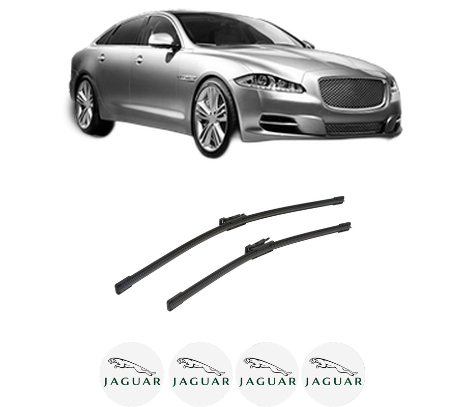 Set stergatoare auto JAGUAR XJ (X351) din 2009-2019, pentru parbriz auto, 2 bucati, Bosch Aerotwin, din cauciuc siliconat rezistent, 4 Stickere Auto JAGUAR