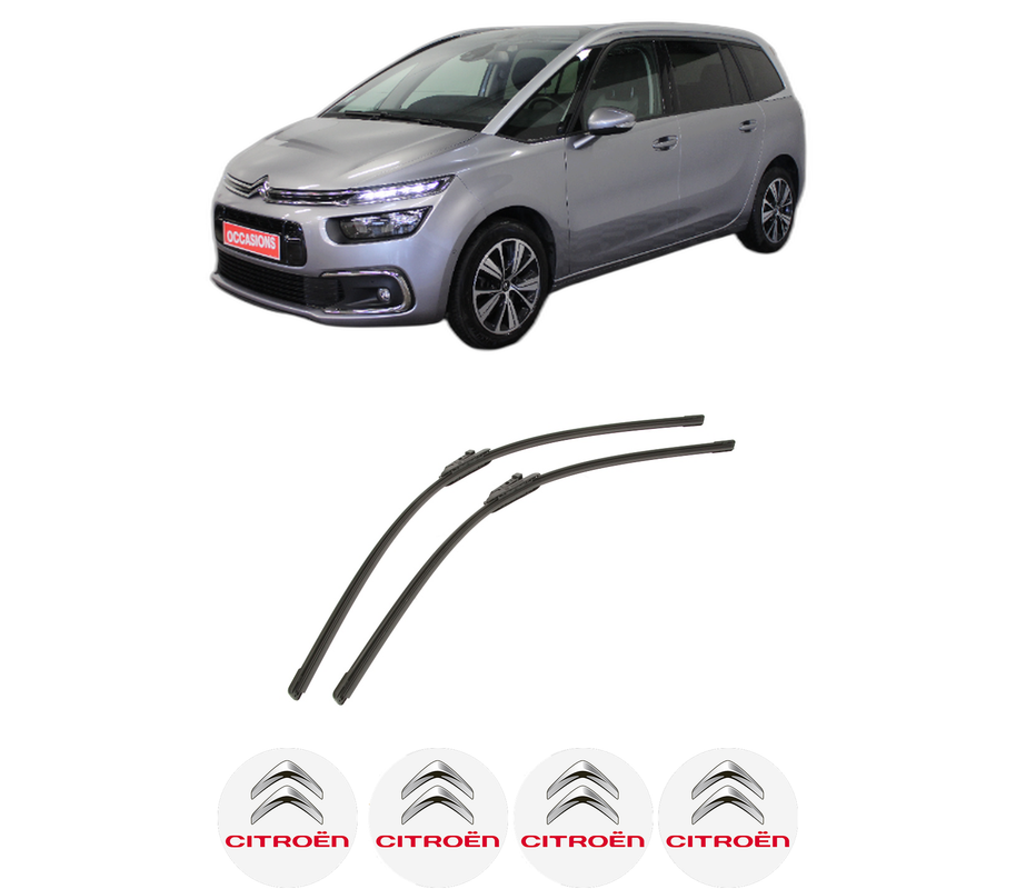 Set stergatoare auto CITROEN GRAND C4 SPACETOURER (3A_, 3E_) din 2018-2019, pentru parbriz auto, 2 bucati, Bosch Aerotwin, din cauciuc siliconat rezistent, 4 Stickere Auto CITROEN